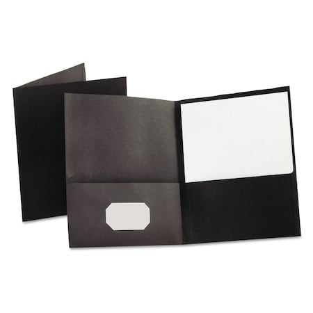 OXFORD Two Pocket File Folder 8-1/2 x 11", Black, PK25 57506